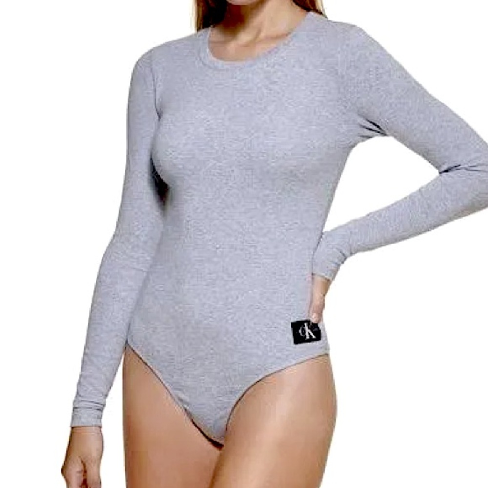 Calvin Klein Jeans Long Sleeve Thong Bodysuit